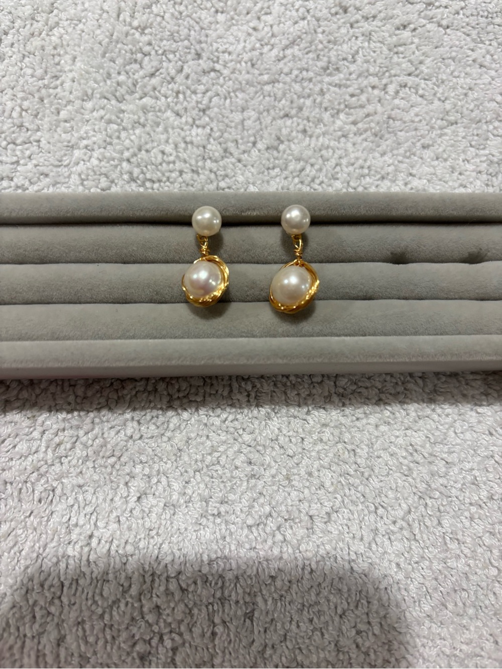 Classic Gold and White Pearl Drop Earrings - Elegant Women's Jewelry